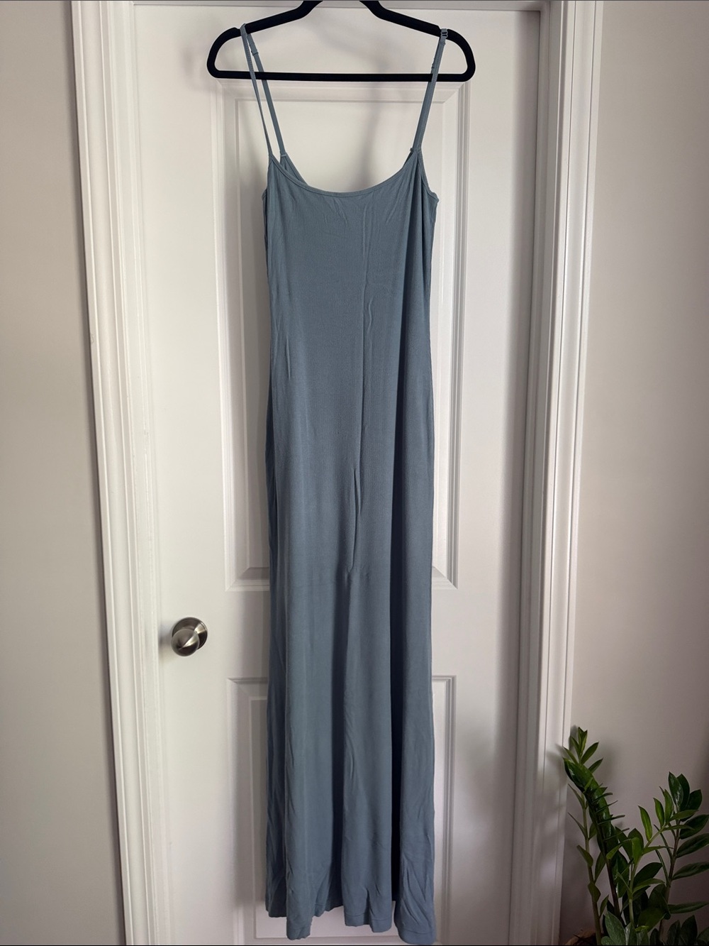 SKIMS Dusty Blue Spaghetti-Strap Maxi Dress